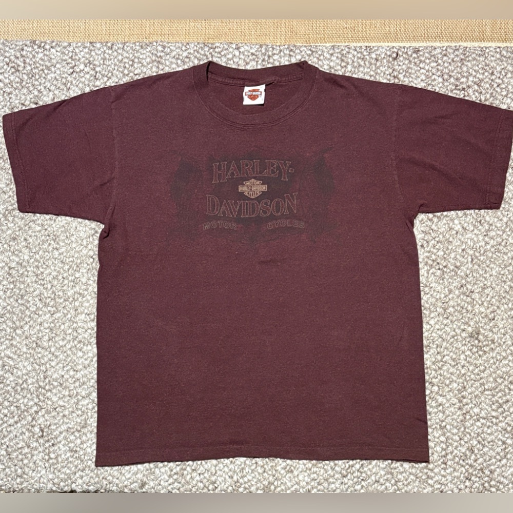 Harley-Davidson - Men's Burgundy Short Sleeve Tee - Sz Large
